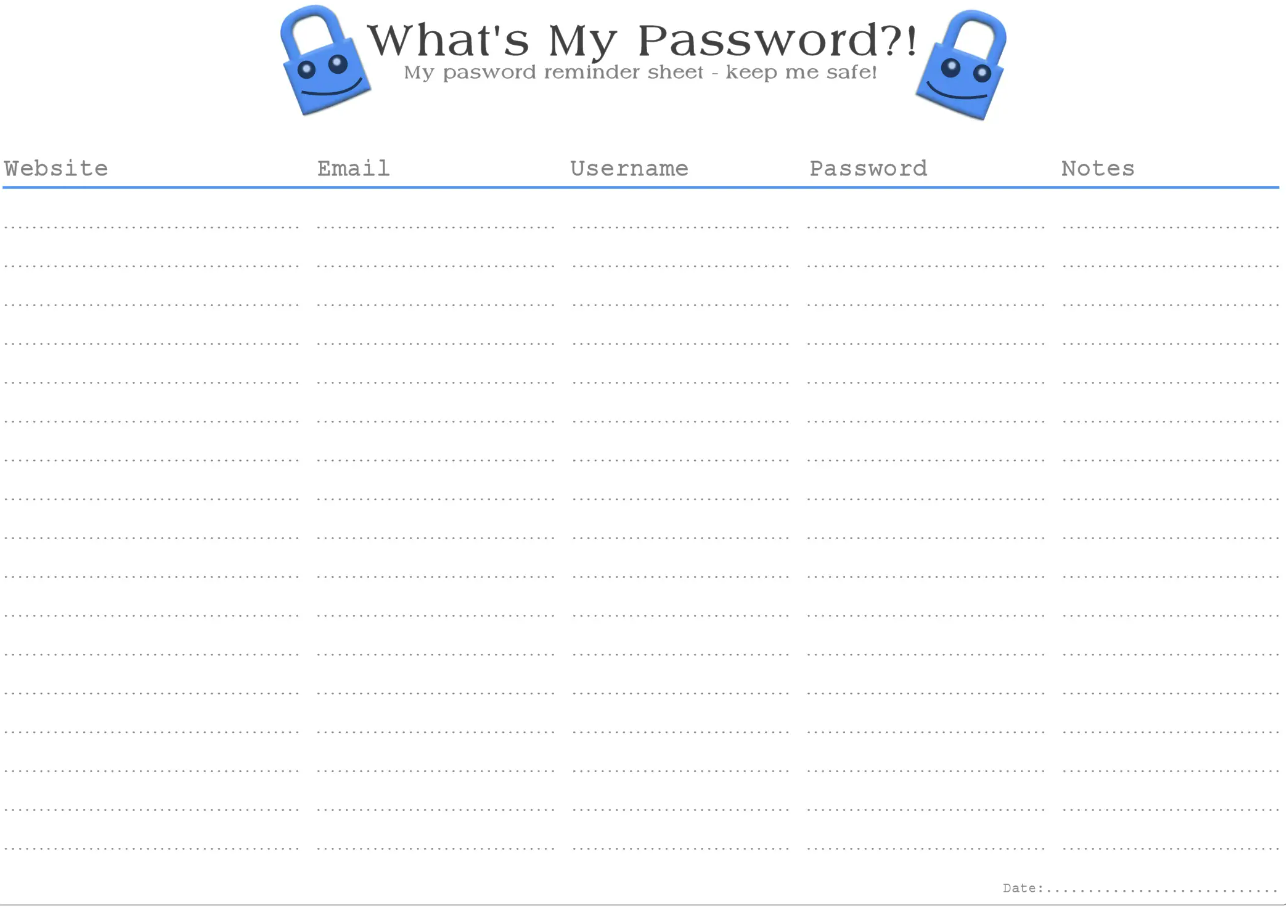 Password Sheet